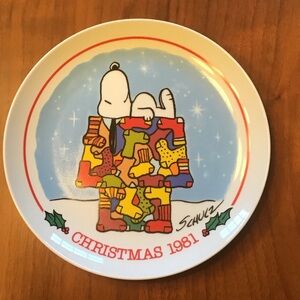 Christmas 1981 Snoopy Plate by Schmid